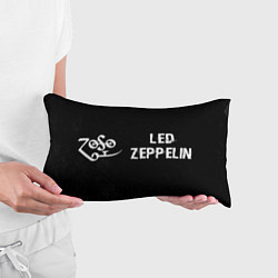 Подушка-антистресс Led Zeppelin glitch на темном фоне по-горизонтали, цвет: 3D-принт — фото 2