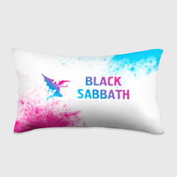 Подушка-антистресс Black Sabbath neon gradient style по-горизонтали, цвет: 3D-принт