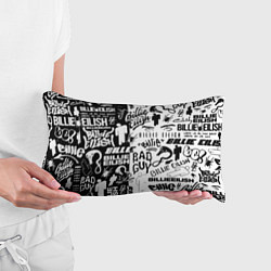 Подушка-антистресс Billie Eilish чернобелые битва лого, цвет: 3D-принт — фото 2