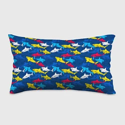 Подушка-антистресс Разноцветные акулы на глубине, цвет: 3D-принт