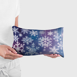 Подушка-антистресс Снежинки на фиолетово-синем фоне, цвет: 3D-принт — фото 2