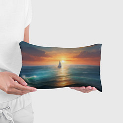 Подушка-антистресс Яхта на закате солнца, цвет: 3D-принт — фото 2