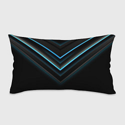Подушка-антистресс Голубые геометрические неоновые полосы, цвет: 3D-принт