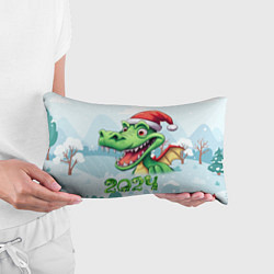 Подушка-антистресс Зеленый счастливый дракон новогодний, цвет: 3D-принт — фото 2