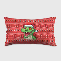 Подушка-антистресс Зеленый дракон на красном новогоднем фоне, цвет: 3D-принт