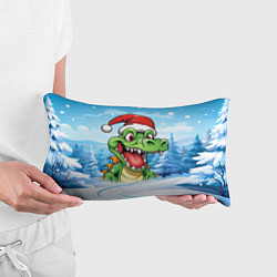 Подушка-антистресс Веселый дракон на фоне зимы, цвет: 3D-принт — фото 2