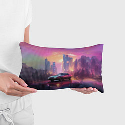 Подушка-антистресс Спорткар на закате, цвет: 3D-принт — фото 2