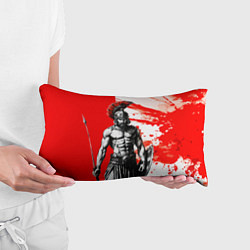 Подушка-антистресс Гладиатор Спартак красно белые, цвет: 3D-принт — фото 2