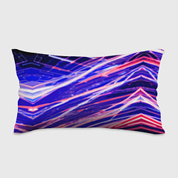 Подушка-антистресс Белые и красные линии на синем фоне