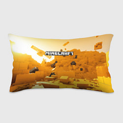 Подушка-антистресс Minecraft logo яркий желтый мир, цвет: 3D-принт