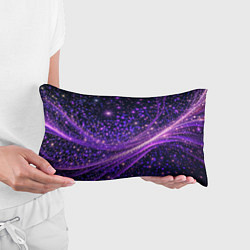 Подушка-антистресс Фиолетовые сверкающие абстрактные волны, цвет: 3D-принт — фото 2