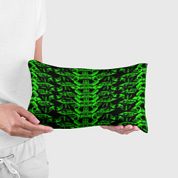 Подушка-антистресс Зелёная техно-броня на чёрном фоне, цвет: 3D-принт — фото 2