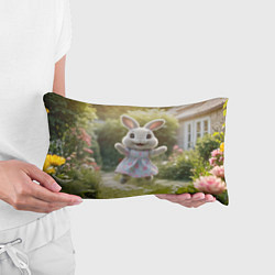 Подушка-антистресс Забавный белый кролик в платье, цвет: 3D-принт — фото 2