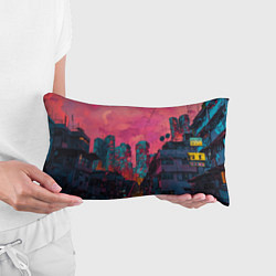 Подушка-антистресс Абстрактный город в неоновых цветах, цвет: 3D-принт — фото 2