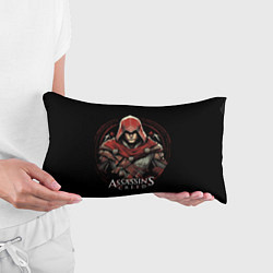 Подушка-антистресс Assassins creed в красном капюшоне, цвет: 3D-принт — фото 2