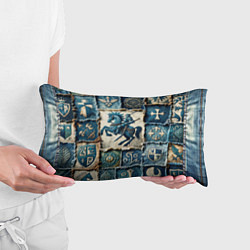 Подушка-антистресс Рыцарь на пэчворк дениме, цвет: 3D-принт — фото 2