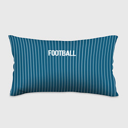 Подушка-антистресс Синий с белым полосатый узор с надписью футбол, цвет: 3D-принт