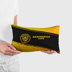 Подушка-антистресс Manchester City - gold gradient по-горизонтали, цвет: 3D-принт — фото 2