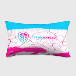 Подушка-антистресс Leeds United neon gradient style по-горизонтали