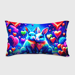 Подушка-антистресс Неоновые зайчики - любовь сердечки, цвет: 3D-принт