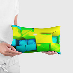 Подушка-антистресс Зелёные кубы разломы, цвет: 3D-принт — фото 2