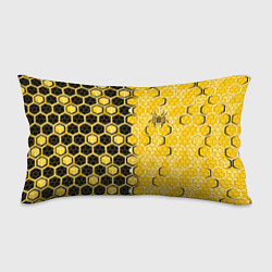 Подушка-антистресс Киберпанк соты шестиугольники жёлтый и чёрный с па, цвет: 3D-принт