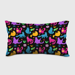 Подушка-антистресс Паттерн разноцветных котиков, цвет: 3D-принт