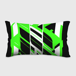 Подушка-антистресс Black and green stripes on a white background, цвет: 3D-принт