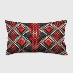 Подушка-антистресс Змеиная объемная текстурная красная шкура, цвет: 3D-принт