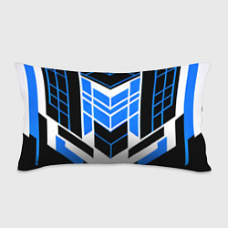 Подушка-антистресс Blue and black stripes on a white background, цвет: 3D-принт