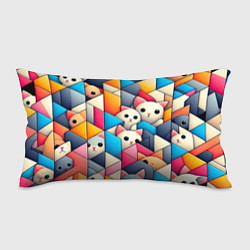 Подушка-антистресс Geometric pattern with kittens - ai art, цвет: 3D-принт