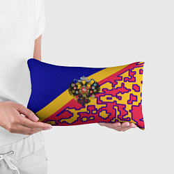 Подушка-антистресс Герб империи и крупный красный пиксельный камуфляж, цвет: 3D-принт — фото 2