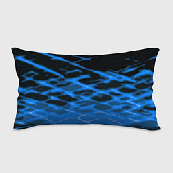 Подушка-антистресс Синие абстрактные полосы на чёрном фоне, цвет: 3D-принт