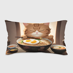 Подушка-антистресс Котенок обожает рамен, цвет: 3D-принт