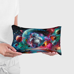 Подушка-антистресс Astronaut Totoro in neon space - ai art fantasy, цвет: 3D-принт — фото 2