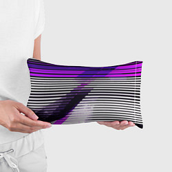 Подушка-антистресс Фиолетово-чёрные полосы на белом фоне, цвет: 3D-принт — фото 2