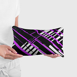 Подушка-антистресс Фиолетово-белые линии на чёрном фоне, цвет: 3D-принт — фото 2