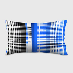 Подушка-антистресс White stripes on a black and blue background