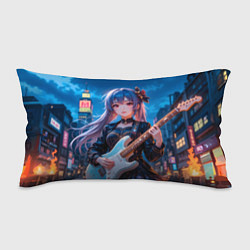 Подушка-антистресс Аниме девочка с электрогитарой, цвет: 3D-принт