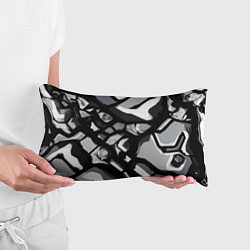 Подушка-антистресс Чёрно-серая абстракция, цвет: 3D-принт — фото 2