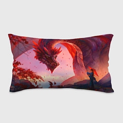 Подушка-антистресс Дракон красный мифический, цвет: 3D-принт