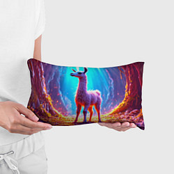 Подушка-антистресс Лама в неоновых лучах, цвет: 3D-принт — фото 2