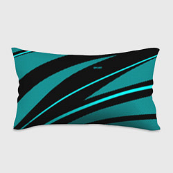 Подушка-антистресс Sport чёрный и неоновый голубой абстракция с полос