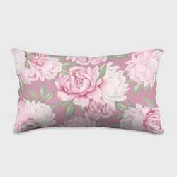 Подушка-антистресс Нежные пионы на пыльно-розовом фоне, цвет: 3D-принт