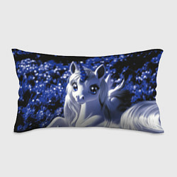 Подушка-антистресс Единорог - синий рог, цвет: 3D-принт