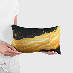 Подушка-антистресс Золотистая материя на черном фоне, цвет: 3D-принт — фото 2