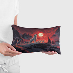 Подушка-антистресс Волк воет на красную луну, цвет: 3D-принт — фото 2