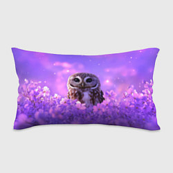 Подушка-антистресс Сова в фиолетовых цветах, цвет: 3D-принт