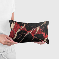 Подушка-антистресс Красно-черная потертая текстура, цвет: 3D-принт — фото 2