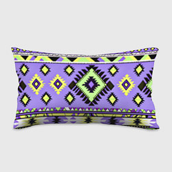 Подушка-антистресс Геометрический сиренево желтый орнамент ацтеков, цвет: 3D-принт
